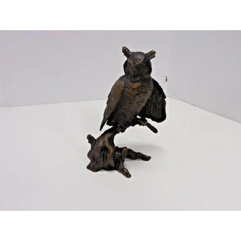 Vtg Avon Set American Wildlife Bronze Collection Owl & Pheasant EJ24